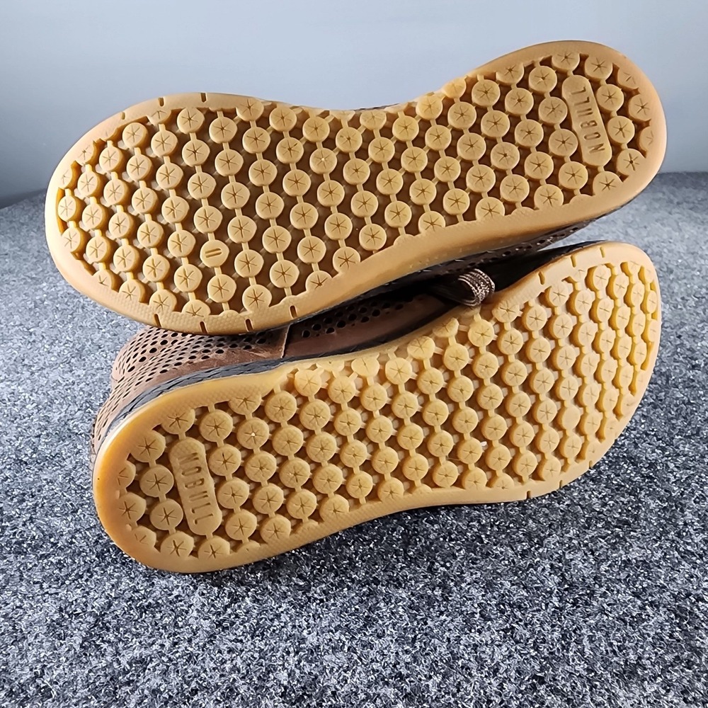 NOBULL High-Top Perforated Leather Trainers Brown Gum‎ Sole Womens 7.5 - Picture 7 of 7